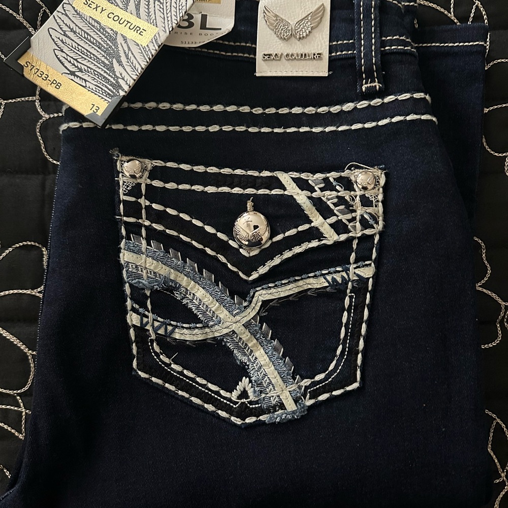 Sexy Couture Women's Dark Blue Boot Cut Jeans